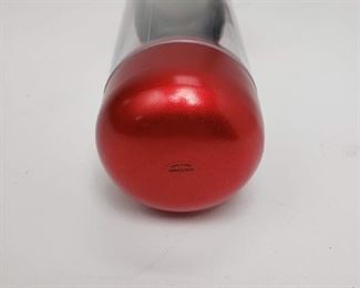 Tubular removable red metal top & bottom plastic center candy or misc. containers New in box 96 per case 12 per inner box