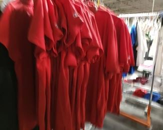 Assorted red  mens & womens Sports Authority logo polo shirts
