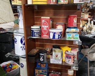 Assorted logo tins original & repros