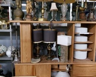 Assorted lighting lamps, shades, chandeliers, sconces etc.