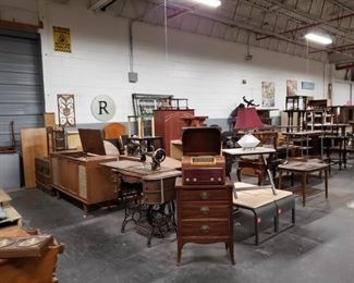 Assorted vintage & antique furniture