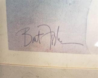 Bart Forbes 1980 framed & matted  Swan watercolor signed