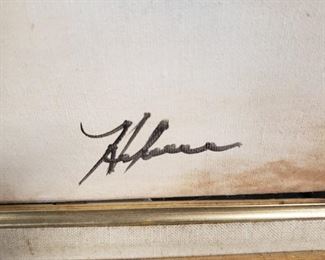 Vintage framed 1980's 3 dimensional oil painting signed  