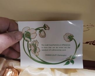 Vintage collectible 1989 Champagne Perrier Jouet gift set