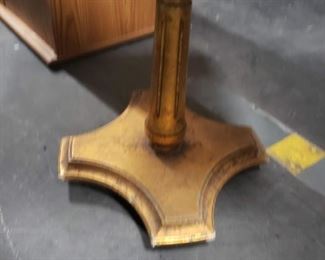 17"W x 18"D bx 18'H White Marble Top Table with Gold Metallic Painted Base