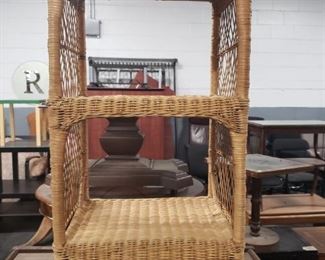 Wicker display cabinet