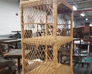 Wicker display cabinet