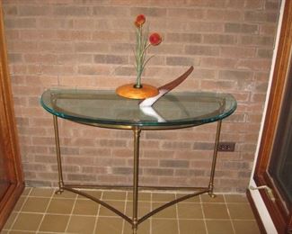 Glass top entry table