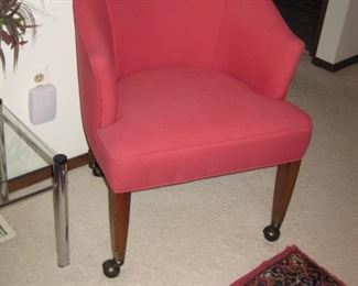 $125.00 cherry red arm chair by Henredon