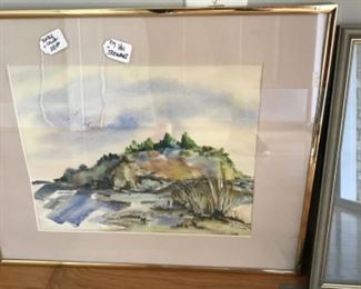 Signed Val Stewart watercolor. 25.00