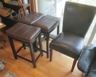 3 Stools $90. Chair $35.