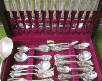 85 Piece Wallace Grand Baroque Sterling Silver Serving Set for 12