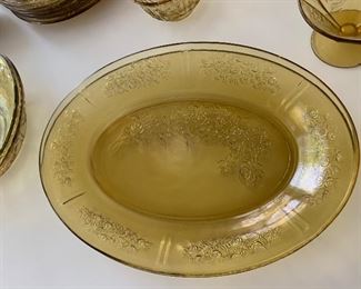 Photo Inv #58 -  Amber Oval Platters - $15 (Different Pattern from #57