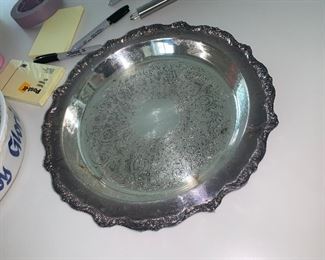 Photo Inv #105 - "Old English" by Poole - Silver-plate platter - $10