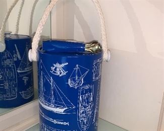 Photo Inv #173  Nautical Ice Bucket & Tongs $20 for both 