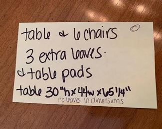 Photo Inv #237- Dining Table & Chairs - $450