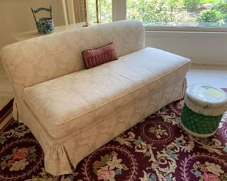 Photo Inv #22 Ivory Damask Settee - $140