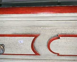 Photo Inv #44 -  Ivory & Burnt Orange Dresser - $95 - Detail 