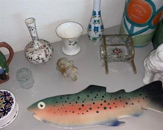 Photo Inv #534 Misc Items - Make an Offer - White Vase with Blue Flowers Sold 