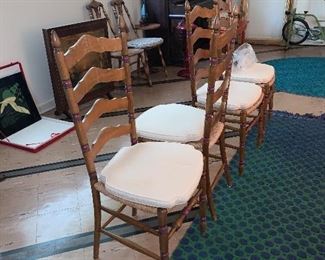 Photo Inv #555 - 4 Rush Seat Chairs $100