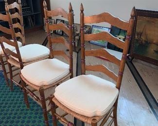 Photo Inv #555 - 4 Rush Seat Chairs $100