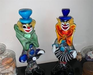 Photo Inv #564 - Murano Clowns - $50 both - One is damaged 