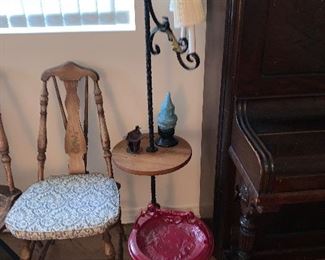 Photo Inv #591 - Standing Floor Lamp with Table - $20