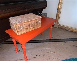 Photo Inv #592 - Piano Bench SOLD  / Photo Inv #593 Picnic Basket $8