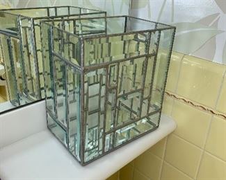 Photo Inv #621  - Leaded Glass Waste Basket - $20