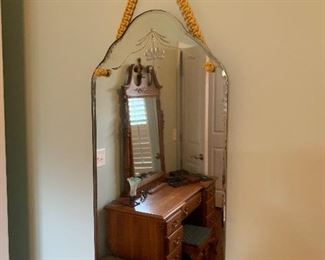 Antique mirror ===> $75                                                                        Dimensions: 11" W x 22" L