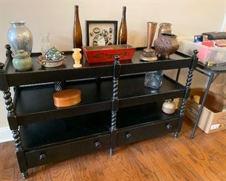 Country Living Black Console w/2-drawers ===> $300