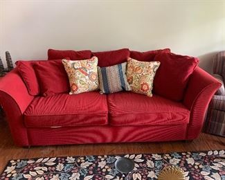 Red Micro-fiber Sofa ===> $350