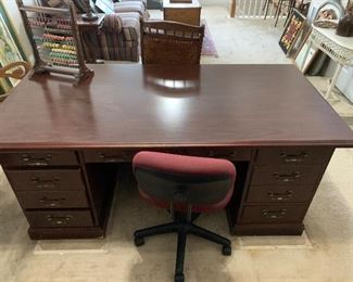 Matching Executive Desk  ===> $400           Red swivel office chair ===> $35