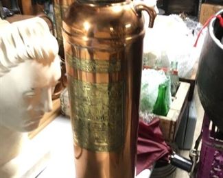 Vintage Red Star Copper and Brass Fire Extinguisher    $195