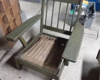 Vintage wooden porch chair spring seat (needs cushion)  $45