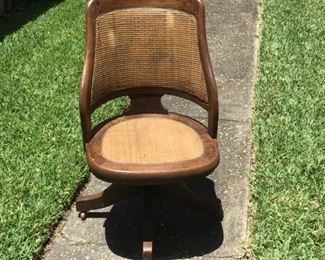 Antique Wood and Cane office chair  $65
