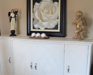 Painted white buffett/storage cabinet