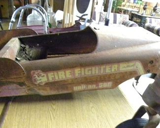 Fire Fighter Pedal Car Body, Antique