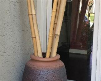  Terracotta Outdoor Pot with Bamboo    $120                                                       