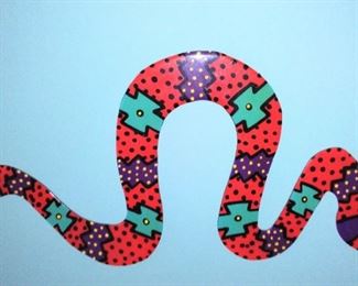 Hand Painted Metal Snake Wall Hanging          $35                           
