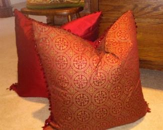 Silk Down Pillows - Beautiful!  $40 ea    24" Squares                       