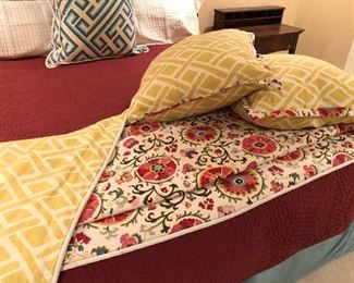 Custom Queen Reversible Bed Scarf with 2 Euro Pillows      
                                                                                                             $250
