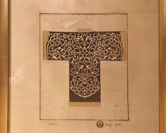 Carolyn Kinders Kimono I, II with Gold Frame  $200 ea