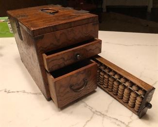 Beautiful antique chinese accountant box with drawers and abacus! Very cool!                                                          $380