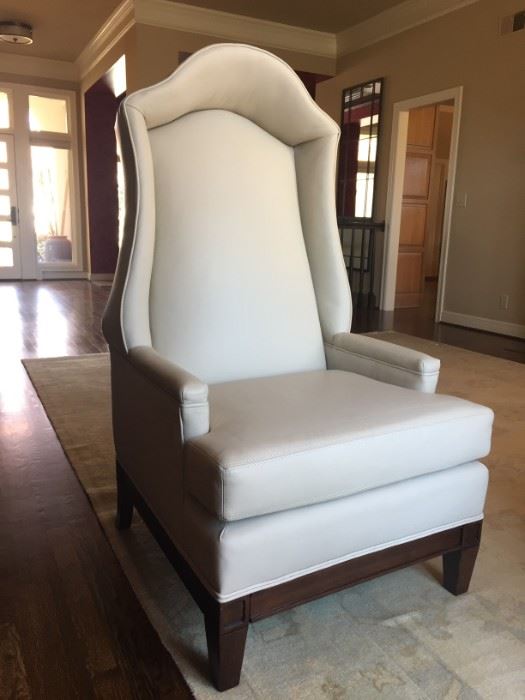 Leather Custom Bonnet Chair 1 of 2.   $1150. Each
55" H