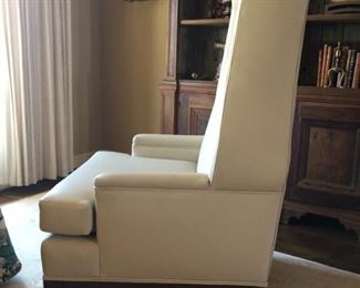 Custom Leather Bonnet Chair $1150. Each 55" H