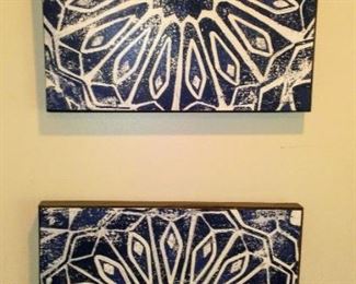 Set of 3  Navy and White 
Pictures $30.
