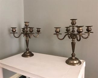 Pair of Silverplate candleabras