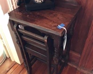 Fantastic telephone table.  You never see the chair and table together!