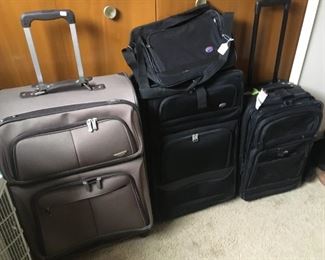. . . three pieces of travel luggage.  The large Dockers piece is a great value -- well, I guess they all are because luggage is not cheap!